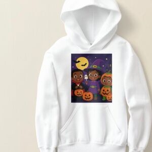 “Kids’ Halloween Hoodie – Kayla, Layla & Ethan (XS, Age 9–10)”